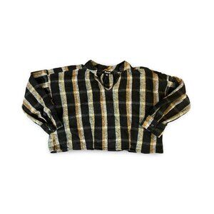 Madewell Shirt Womens Black Plaid Flannel Bromley Cropped Boxy Soft Size Small